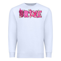 White Breast Cancer Brave Premium Sweatshirt - texasbilliewilder
