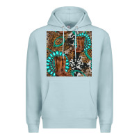 Blue Mist cowboy boot and gemstone Premium Hoodie - BundleAndBundleShop