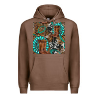 Chestnut cowboy boot and gemstone Premium Hoodie - BundleAndBundleShop
