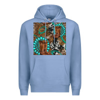 Colony Blue cowboy boot and gemstone Premium Hoodie - BundleAndBundleShop