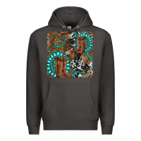 Smoke cowboy boot and gemstone Premium Hoodie - BundleAndBundleShop