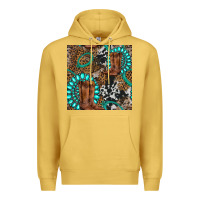 Antique Gold cowboy boot and gemstone Premium Hoodie - BundleAndBundleShop