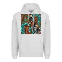 Dove Grey cowboy boot and gemstone Premium Hoodie - BundleAndBundleShop