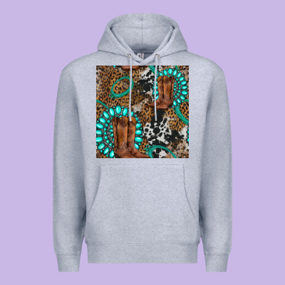 Cowboy Boot And Gemstone Premium Hoodie Designed By Bundleandbundleshop