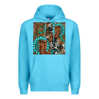 Ocean Blue cowboy boot and gemstone Premium Hoodie - BundleAndBundleShop