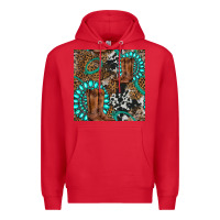 Red cowboy boot and gemstone Premium Hoodie - BundleAndBundleShop