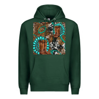 Sports Green cowboy boot and gemstone Premium Hoodie - BundleAndBundleShop