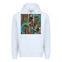 White cowboy boot and gemstone Premium Hoodie - BundleAndBundleShop