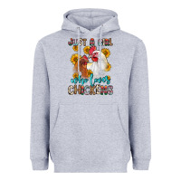 Heather Grey just a girl who loves chickens Heavyweight Hoodie - Zillion Design Studio