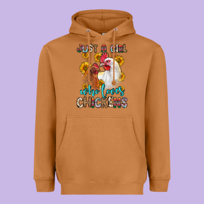 Just A Girl Who Loves Chickens Heavyweight Hoodie Designed By Zillion Design Studio