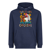 Navy just a girl who loves chickens Heavyweight Hoodie - Zillion Design Studio