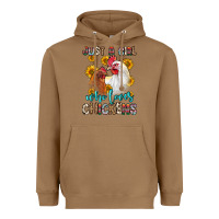 Toasted Coconut just a girl who loves chickens Heavyweight Hoodie - Zillion Design Studio