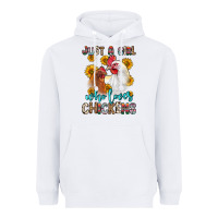 White just a girl who loves chickens Heavyweight Hoodie - Zillion Design Studio