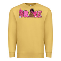 Antique Gold Breast Cancer Brave with Afro Woman Premium Sweatshirt - texasbilliewilder