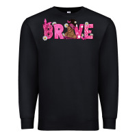 Black Breast Cancer Brave with Afro Woman Premium Sweatshirt - texasbilliewilder