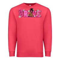 Cardinal Breast Cancer Brave with Afro Woman Premium Sweatshirt - texasbilliewilder