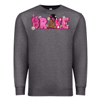 Charcoal Heather Breast Cancer Brave with Afro Woman Premium Sweatshirt - texasbilliewilder