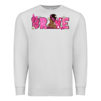Dove Grey Breast Cancer Brave with Afro Woman Premium Sweatshirt - texasbilliewilder