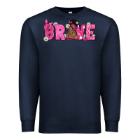 Navy Breast Cancer Brave with Afro Woman Premium Sweatshirt - texasbilliewilder