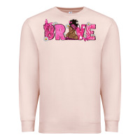 Pale Pink Breast Cancer Brave with Afro Woman Premium Sweatshirt - texasbilliewilder