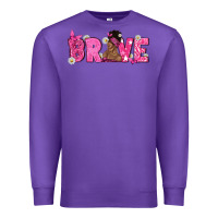 Purple Breast Cancer Brave with Afro Woman Premium Sweatshirt - texasbilliewilder