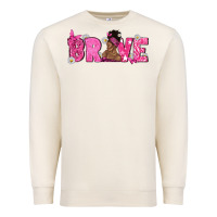 Breast Cancer Brave With Afro Woman Premium Sweatshirt | Teevron