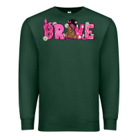 Sports Green Breast Cancer Brave with Afro Woman Premium Sweatshirt - texasbilliewilder