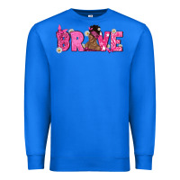 True Royal Breast Cancer Brave with Afro Woman Premium Sweatshirt - texasbilliewilder