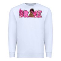White Breast Cancer Brave with Afro Woman Premium Sweatshirt - texasbilliewilder