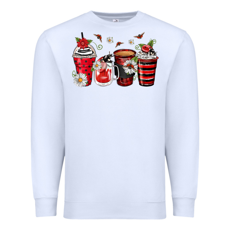 Ladybug Coffee Cups Premium Sweatshirt by Zillion Design Studio | Teevron