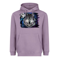 Lavender wolf and full moon Heavyweight Hoodie - RanaPortraitStore