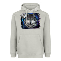 Moon Dust wolf and full moon Heavyweight Hoodie - RanaPortraitStore