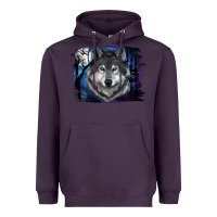 Plum wolf and full moon Heavyweight Hoodie - RanaPortraitStore