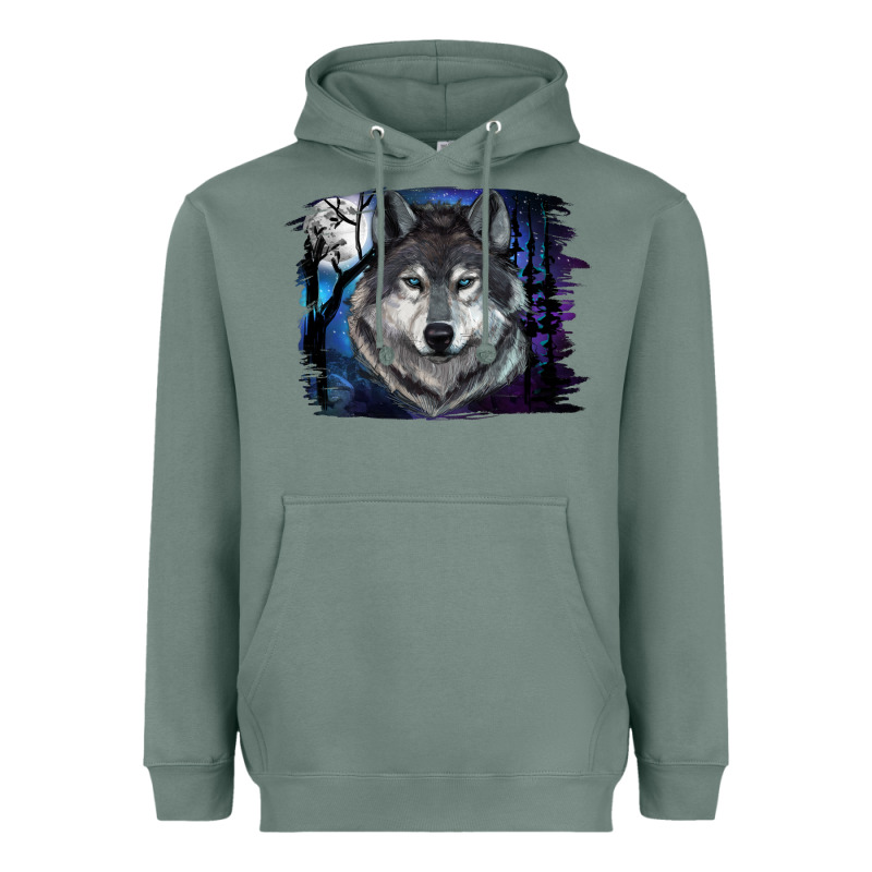 Wolf And Full Moon Heavyweight Hoodie by RanaPortraitStore | Teevron