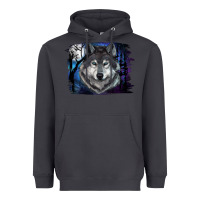 Smoke wolf and full moon Heavyweight Hoodie - RanaPortraitStore