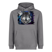 Storm wolf and full moon Heavyweight Hoodie - RanaPortraitStore