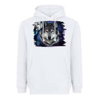 White wolf and full moon Heavyweight Hoodie - RanaPortraitStore