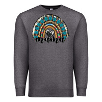 Charcoal Heather western mama rainbow Premium Sweatshirt - RanaPortraitStore