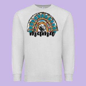 Western Mama Rainbow Premium Sweatshirt Designed By Ranaportraitstore