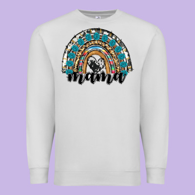 Western Mama Rainbow Premium Sweatshirt Designed By Ranaportraitstore