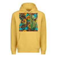 Antique Gold horseshoe and cactus Premium Hoodie - BundleAndBundleShop