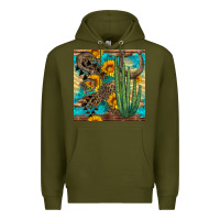 Army Green horseshoe and cactus Premium Hoodie - BundleAndBundleShop