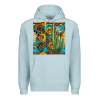 Blue Mist horseshoe and cactus Premium Hoodie - BundleAndBundleShop
