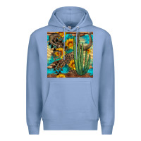 Colony Blue horseshoe and cactus Premium Hoodie - BundleAndBundleShop