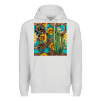 Dove Grey horseshoe and cactus Premium Hoodie - BundleAndBundleShop