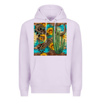 Lilac horseshoe and cactus Premium Hoodie - BundleAndBundleShop