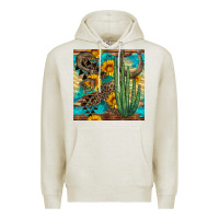 Oatmeal Heather horseshoe and cactus Premium Hoodie - BundleAndBundleShop