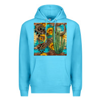 Ocean Blue horseshoe and cactus Premium Hoodie - BundleAndBundleShop