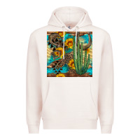 Pale Pink horseshoe and cactus Premium Hoodie - BundleAndBundleShop