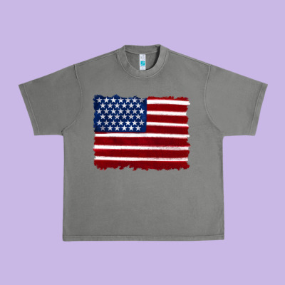 American Flag Urban Heavy Tee Designed By Artiststas